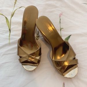 gold Jimmy Choo heel